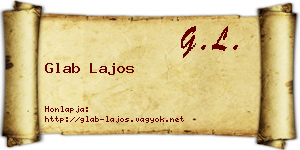 Glab Lajos névjegykártya